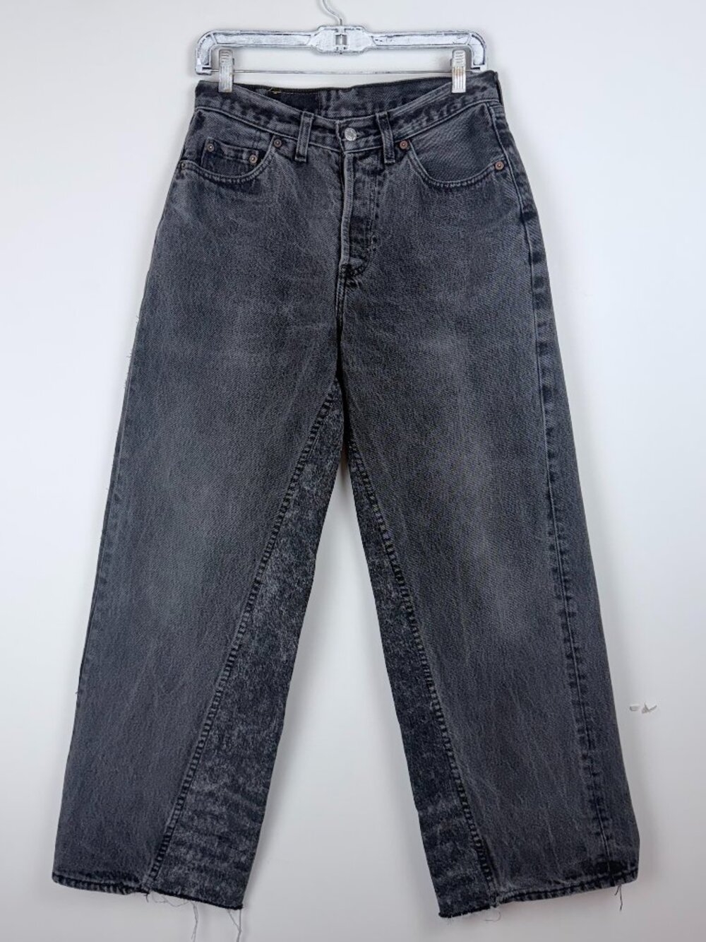 Vintage Levi’s Reworked Denim – Charcoal Fade Wide Leg Jeans